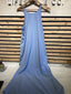 Athleta Hayes Pleated Maxi Dress Women's SP Dusty Blue Sleeveless Pockets Active NWT