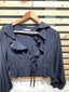 Black Peplum tie blouse